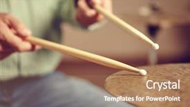  Presentation with drums - Theme consisting of speed sound - drums conceptual image background and a coral colored foreground