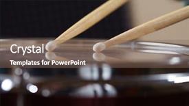  Presentation with drums - PPT theme enhanced with speed sound - drums conceptual image background and a  colored foreground