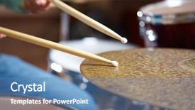  Presentation with drums - Amazing PPT layouts having speed sound - drums conceptual image backdrop and a  colored foreground