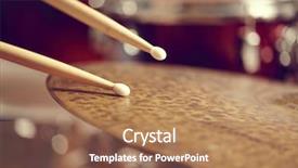 Presentation with drums - Amazing presentation design having speed sound - drums conceptual image backdrop and a  colored foreground