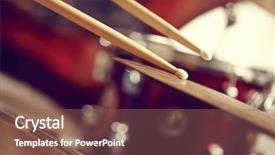  Presentation with drums - Slide deck consisting of speed sound - drums conceptual image background and a violet colored foreground