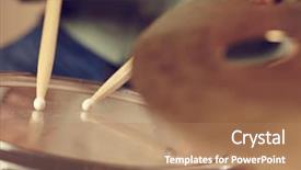  Presentation with drums - Presentation theme consisting of speed sound - drums conceptual image background and a  colored foreground