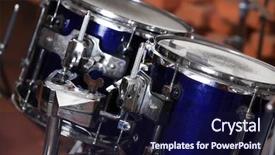  Presentation with drums - Amazing PPT theme having speed sound - set of drums backdrop and a  colored foreground