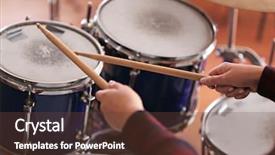  Presentation with recording studio - Amazing presentation design having speed sound - woman playing drums backdrop and a tawny brown colored foreground