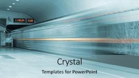  Presentation with metro train - PPT theme having speed train in metro background and a light blue colored foreground