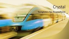  Presentation with speed - Slides with speed train on a station background and a blonde colored foreground