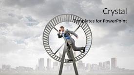  Presentation with indigenous medicine wheel - Presentation design consisting of speed traps - young businessman running in huge background and a  colored foreground