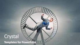  Presentation with wheel - Amazing slide deck having speed traps - young businessman running in huge backdrop and a  colored foreground