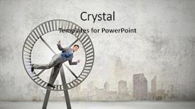  Presentation with indigenous medicine wheel - Presentation with speed traps - young businessman running in huge background and a  colored foreground