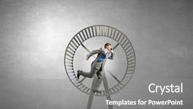  Presentation with ferrish wheel - Colorful slide set enhanced with speed traps - young businessman running in huge backdrop and a  colored foreground