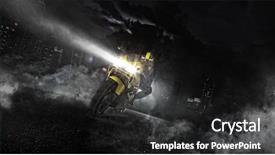  Presentation with rider - Presentation theme consisting of speed travel and freedom wallpaper background and a dark gray colored foreground