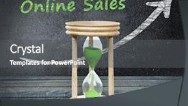  Presentation with online yard sale - Beautiful theme featuring speed up website - online sales text and hourglass backdrop and a dark gray colored foreground