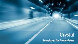  Presentation with tunnel - Slide deck enhanced with speed velocity - blue color tunnel car driving background and a teal colored foreground