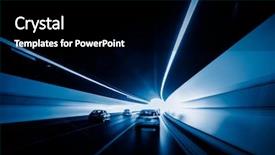  Presentation with car speeding - Slide set consisting of speed velocity - speeding car through the tunnel background and a black colored foreground