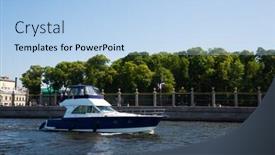  Presentation with speedboat - Colorful slides enhanced with speedboat on the river neva in st petersburg in russia backdrop and a light blue colored foreground