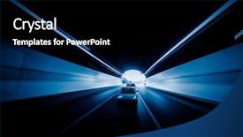  Presentation with car speeding - Cool new slides with speeding car through the tunnel backdrop and a black colored foreground