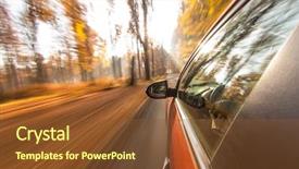  Presentation with car speeding - Audience pleasing PPT theme consisting of speeding car with motion blur backdrop and a tawny brown colored foreground