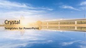  Presentation with train railway - Amazing slide set having speeding train away from railway backdrop and a lemonade colored foreground