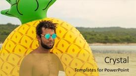  Presentation with mattress - Slides having speedo - aerial view of man background and a yellow colored foreground