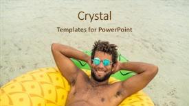  Presentation with mattress - PPT layouts featuring speedo - aerial view of man background and a soft green colored foreground