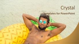  Presentation with pineapple - Theme enhanced with speedo - aerial view of man background and a lemonade colored foreground