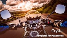  Presentation with rides - Amazing presentation theme having speedometer - biker driving a motorcycle rides backdrop and a tawny brown colored foreground