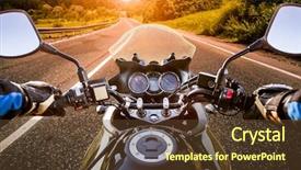  Presentation with person driving - Presentation with speedometer - biker driving a motorcycle rides background and a tawny brown colored foreground