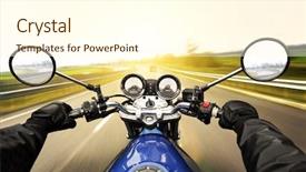  Presentation with moto - Amazing presentation having speedometer - man driving on moto backdrop and a cream colored foreground