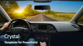  Presentation with driving road - Amazing slides having speedometer - man inside the car is backdrop and a wine colored foreground