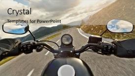  Presentation with pov - Presentation theme enhanced with speedometer - pov of motorbiker holding steering background and a soft green colored foreground