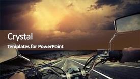  Presentation with rider - Audience pleasing presentation theme consisting of speedometer - rider on the motorcycle moving backdrop and a tawny brown colored foreground