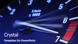  Presentation with maximum - PPT theme consisting of speedometer - tachometer on maximum level background and a navy blue colored foreground