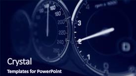  Presentation with car - Amazing slide set having speedometer in car close up backdrop and a navy blue colored foreground