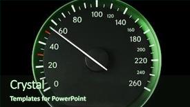 Presentation with eco green car - Colorful presentation design enhanced with speedometer of a car showing backdrop and a wine colored foreground