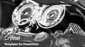  Presentation with motorcycle - PPT theme consisting of speedometre - motorcycle macro close up details background and a  colored foreground