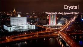  Presentation with white house roof - Beautiful presentation theme featuring speedway - cityscape with traffic near white backdrop and a wine colored foreground