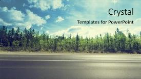  Presentation with forest road - Beautiful slide deck featuring speedway - road in mountain forest backdrop and a light blue colored foreground