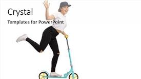  Presentation with full length portrait two men women brown sweater - PPT layouts with speedy - full length portrait of young background and a white colored foreground