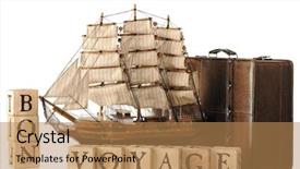  Presentation with brown leather - Amazing slides having spell out bon voyage backdrop and a coral colored foreground