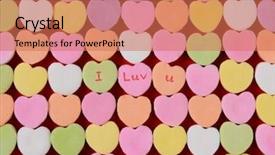  Presentation with words - Presentation consisting of u spelled out on candy background and a coral colored foreground