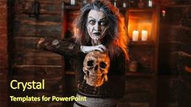  Presentation with ritual - Amazing presentation theme having spells - witch reads the spell ritual backdrop and a wine colored foreground