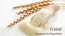  Presentation with bowl - Presentation with spelt - raw unprepared semolina in bowl background and a lemonade colored foreground