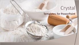  Presentation with baking utensils - Theme with spelt-flour-sugar-with-baking background and a lemonade colored foreground