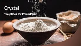  Presentation with flour - Slide deck consisting of spelt-flour background and a black colored foreground