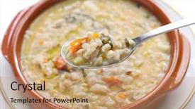  Presentation with italian cuisine - Beautiful PPT theme featuring spelt soup farro soup italian backdrop and a coral colored foreground