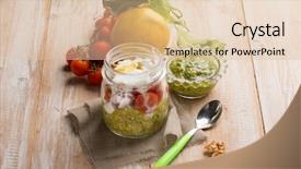  Presentation with soya sauce - Cool new PPT layouts with spelt with pesto tomatotes yogurt backdrop and a lemonade colored foreground