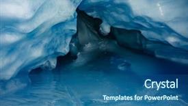  Presentation with ice blue - Cool new slide deck with spelunking - blue ice cave covered backdrop and a ocean colored foreground