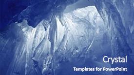  Presentation with ice blue - Slides having spelunking - blue ice cave background and a ocean colored foreground