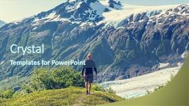  Presentation with national organization - Slide set having spelunking - exit glacier kenai fjords national background and a ocean colored foreground