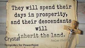  Presentation with bible psalms - PPT theme consisting of spend their days in prosperity background and a mint green colored foreground